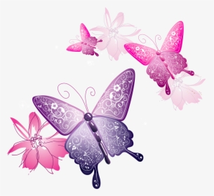 Clipart Gallery Wedding Decoration - Transparent Background Pink Butterfly Png, Png Download, Free Download