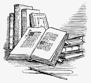 Outline, Open, Reading, Books, Book, Automatic - Old Book Clipart Black And White, HD Png Download, Free Download