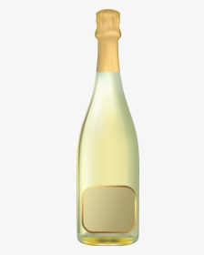 White Champagne Bottle Png Clipart - Champagne Bottle Clipart Png, Transparent Png, Free Download