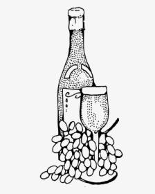 Wine Clipart Black And White, HD Png Download, Free Download
