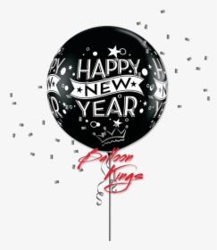 30in Latex Black New Year Confetti - Happy New Year Balloon Latex Gold, HD Png Download, Free Download