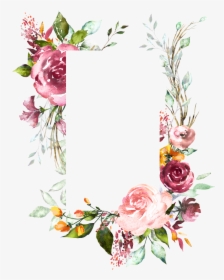 H804 Flower Frame, Flower Art, Watercolor Flowers, - Vintage Flower Frame Png, Transparent Png, Free Download