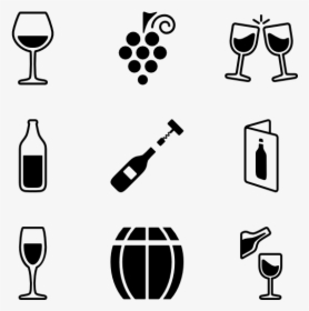 Alcohol Icons Free Vector - Wine Pictogram, HD Png Download, Free Download