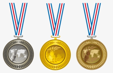 Gold Medal Olympic Medal Clip Art - Gold Silver Bronze Medals Png, Transparent Png, Free Download