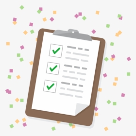 Checklist With New Year"s Confetti In Background - New Year Finance Resolution, HD Png Download, Free Download