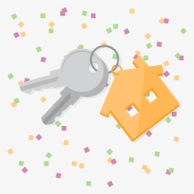 House Keys With New Year"s Confetti In Background - New Year New Home, HD Png Download, Free Download