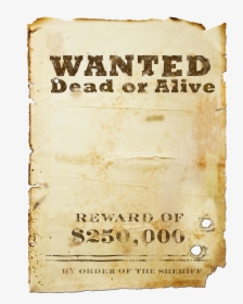 Television United Film Poster Dead States Western Clipart - Blank Old Wanted Poster, HD Png Download, Free Download