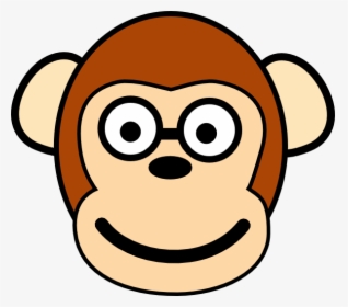 Monkey With Glasses Svg Clip Arts - Monkey Clip Art, HD Png Download, Free Download