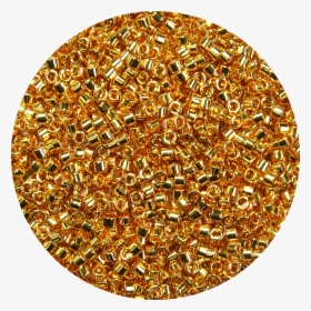 22k Gold Plated 11/0 Delica Seed Beads - Circle, HD Png Download, Free Download