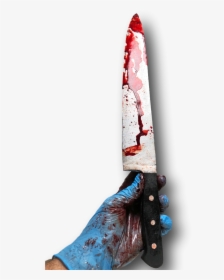 Fake Bloody Myers Kitchen Knife Weapon Halloween Costume - Hunting Knife, HD Png Download, Free Download