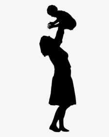 Clipart Zebra Mother Baby - Mom Baby Silhouette Png, Transparent Png, Free Download