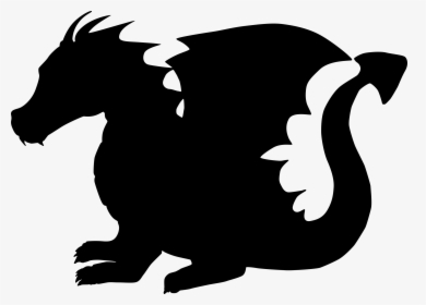 Clipart Zebra Pixabay - Dragon Silhouette Cute, HD Png Download, Free Download