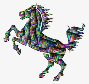 Prismatic Horse Silhouette Abstract Line Art With Background - Blue Horse Clipart, HD Png Download, Free Download