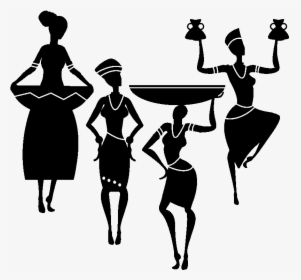 And White,little Black Dress - Silhouette African Woman Transparent, HD Png Download, Free Download