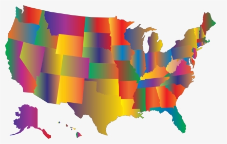 Multicolored Blended United States Map Clip Arts - United States Map Transparent, HD Png Download, Free Download