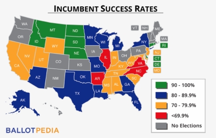 Sbe Incumbent Success Rates 2014-us Map - Map Of Right To Work States 2019, HD Png Download, Free Download