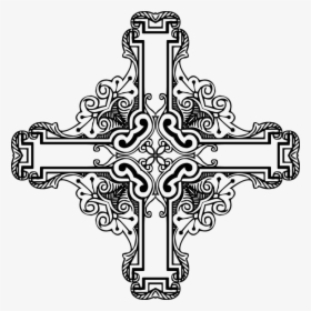 Decorative Cross Png - Black And White Crucifix Art, Transparent Png, Free Download