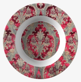 The Red Versailles Italian Velvet Fabric Dinner Bowl - Circle, HD Png Download, Free Download