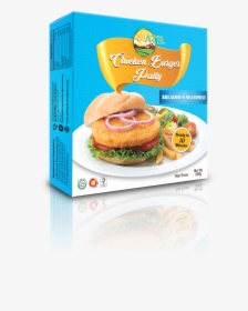 Chicken Burger Patty 3d Box With Reflect - Bun, HD Png Download, Free Download