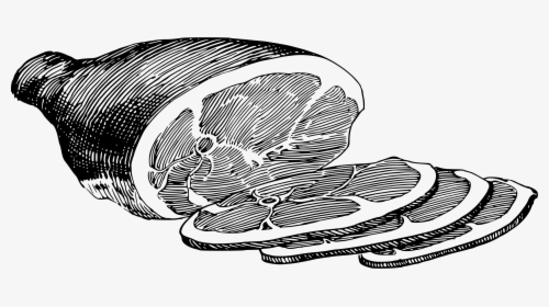 Ham Cheese Black And - Clip Art Of Ham Black And White, HD Png Download, Free Download