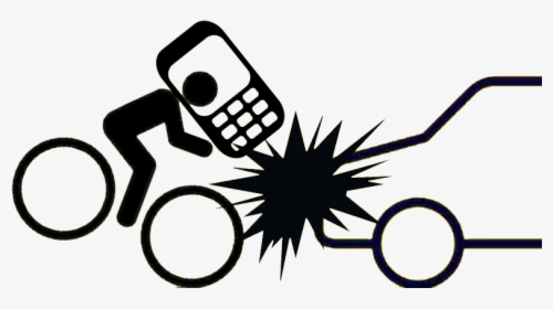 Distracted Bicyclist On Cell Phone Crashes Into Car - Signage On Motorist Safety While Driving, HD Png Download, Free Download