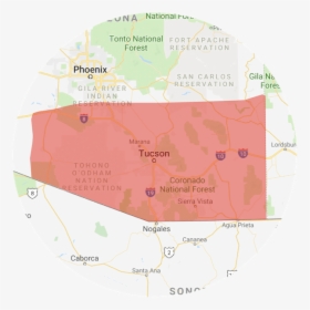 Arizona Foundation Solutions Of Tucson Service Area - Circle, HD Png Download, Free Download