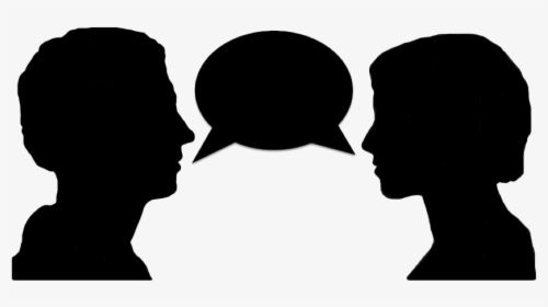 Head,silhouette,black And White,clip Art - Silhouette Of People Talking, HD Png Download, Free Download