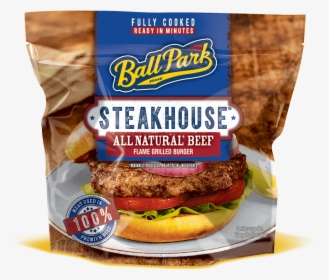 Ball Park Fully Cooked Frozen Steakhouse Burger Patties - Ballpark Hamburgers, HD Png Download, Free Download