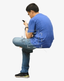 Transparent Person Sitting Silhouette Png - Guy Sitting On His Phone, Png Download, Free Download
