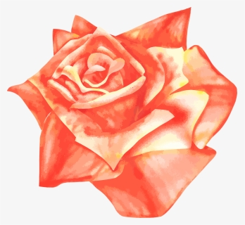 Rose, Airbrush, Vector, Drawing, Orange, Red, Yellow - Orange Rose Drawing Png, Transparent Png, Free Download