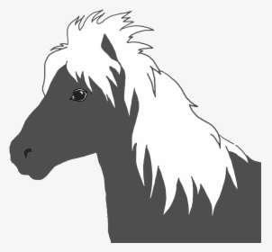 Horse Head Silhouette White Mane - Horse, HD Png Download, Free Download
