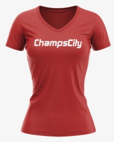 Playera Basic Champscity Rojo Dama"  Class="lazyload - T-shirt, HD Png Download, Free Download