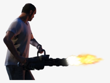 Am Man Holding Minigun - Person Holding A Minigun, HD Png Download, Free Download