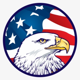 Eagle With American Flag Drawing, HD Png Download, Free Download