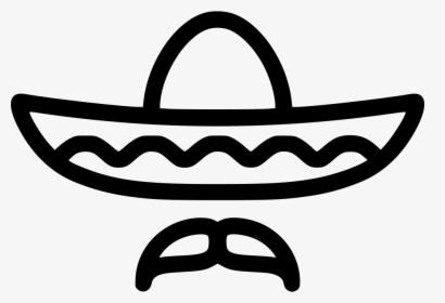 Hat Svg Sombrero - Sombrero Mexicano Png Blanco, Transparent Png, Free Download