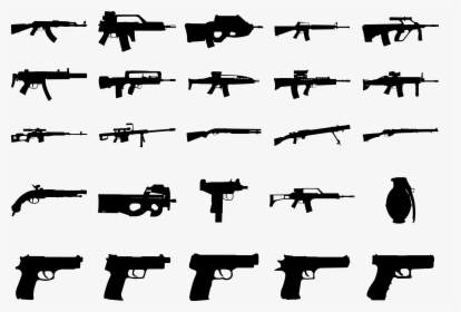 Guns Pack Icons Png - Gun Silhouettes, Transparent Png, Free Download
