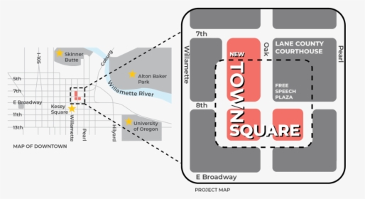 Town Square Map - Map, HD Png Download, Free Download