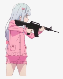 Anime Girl With Gun Meme Hd Png Download Kindpng