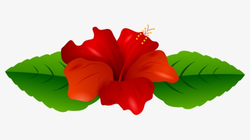 Red Hibiscus Transparent Png Clip Art Image - Transparent Background Red Hawaiian Flower Clipart, Png Download, Free Download
