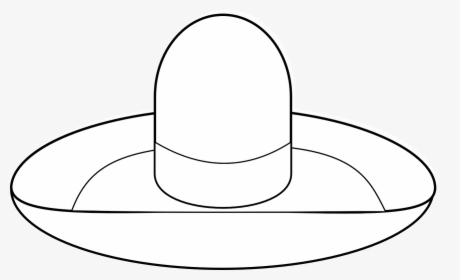 Sombrero, Hat, Mexican, White - Line Art, HD Png Download, Free Download