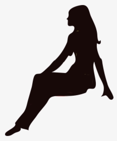 Women, Sitting, Pondering, Posing, Waiting, Long Hair - Sitting Woman Silhouette Png, Transparent Png, Free Download