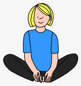Cartoon Girl Sitting In A Yoga Butterfly Pose Clipart, HD Png Download, Free Download