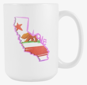 Love California State Flag Outline Souvenir Gift White - Coffee Cup, HD Png Download, Free Download
