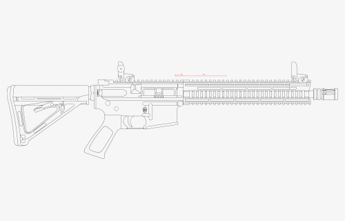 Ar15 Drawing Custom - Assault Rifle, HD Png Download, Free Download