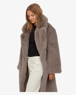 Fur Coat Png Free Image - H&m Grey Faux Fur Coat, Transparent Png, Free Download
