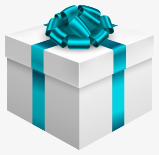 White Gift Box With Blue Bow Png Clipart - J House Vlogs Caleb Birthday, Transparent Png, Free Download