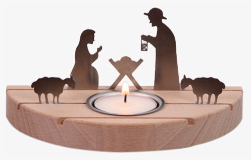 Small Walnut Silhouette Nativity"  Class="lazyload - Fountain, HD Png Download, Free Download