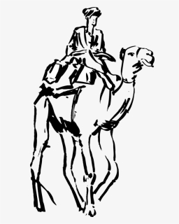 Man Riding A Camel Png Easy To Draw - Man On Camel Drawings, Transparent Png, Free Download