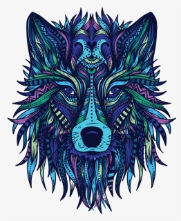 Transparent Wolf Face Png - Psychedelic Wolf, Png Download, Free Download