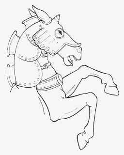 Head, Horse, Animal, Legs, Armored, Rearing, Rear - Cartoon, HD Png Download, Free Download